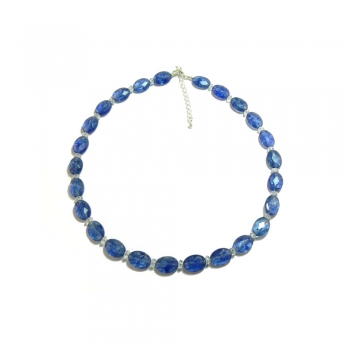 Deep Blue Faceted Beaded Tanzanite Necklace